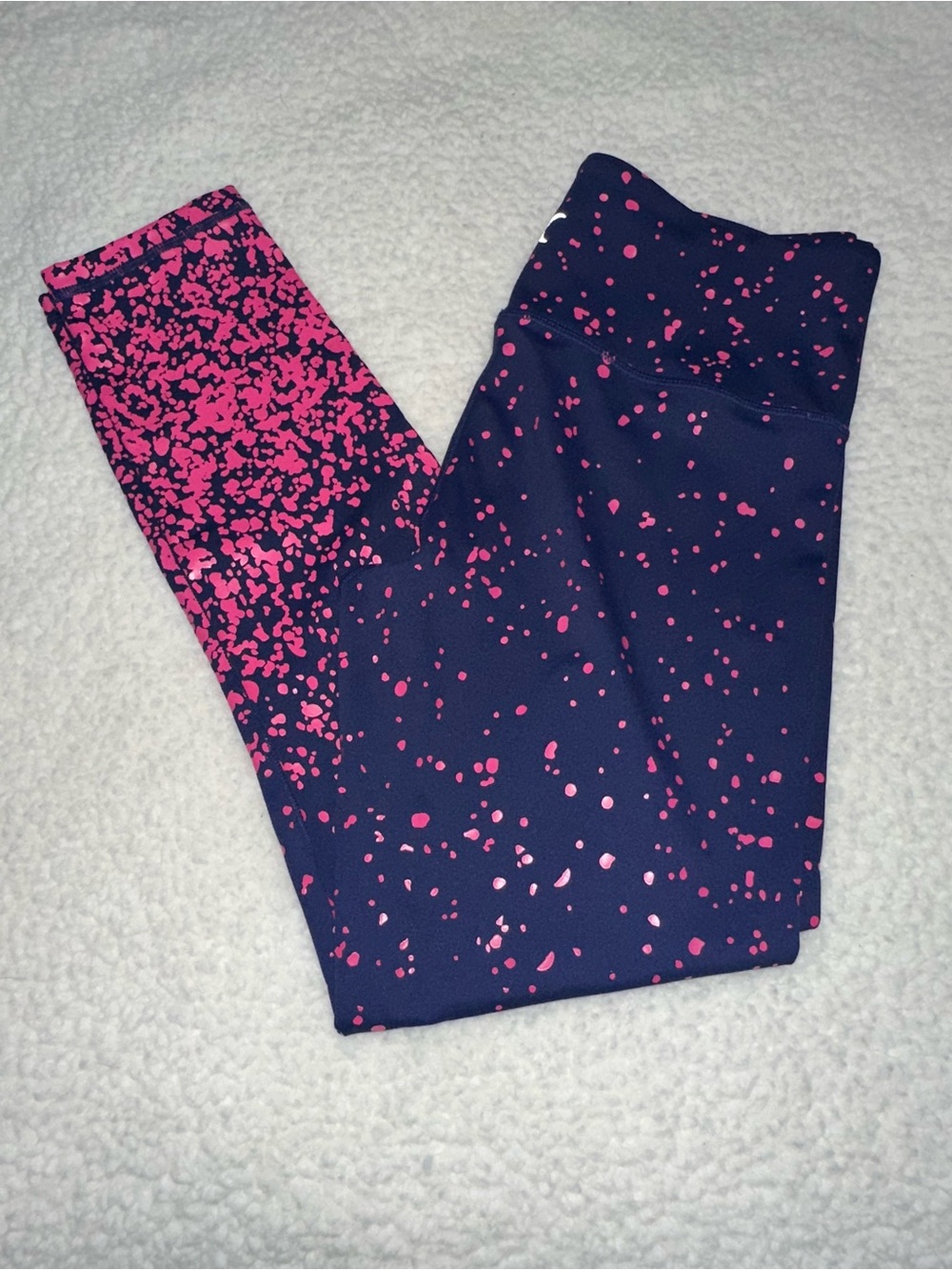 ZYIA Active Navy Blue Leggings with Pink Dots (Size 6-8) - Picture 5 of 8